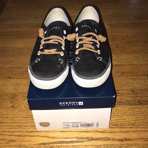 Black and charcoal sperry shoes